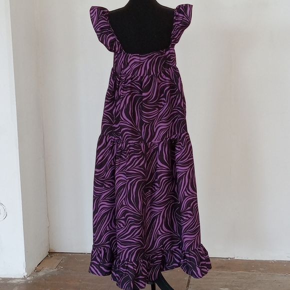 En Saison purple and black Tiger Tiered maxi dress - Picture 4 of 9